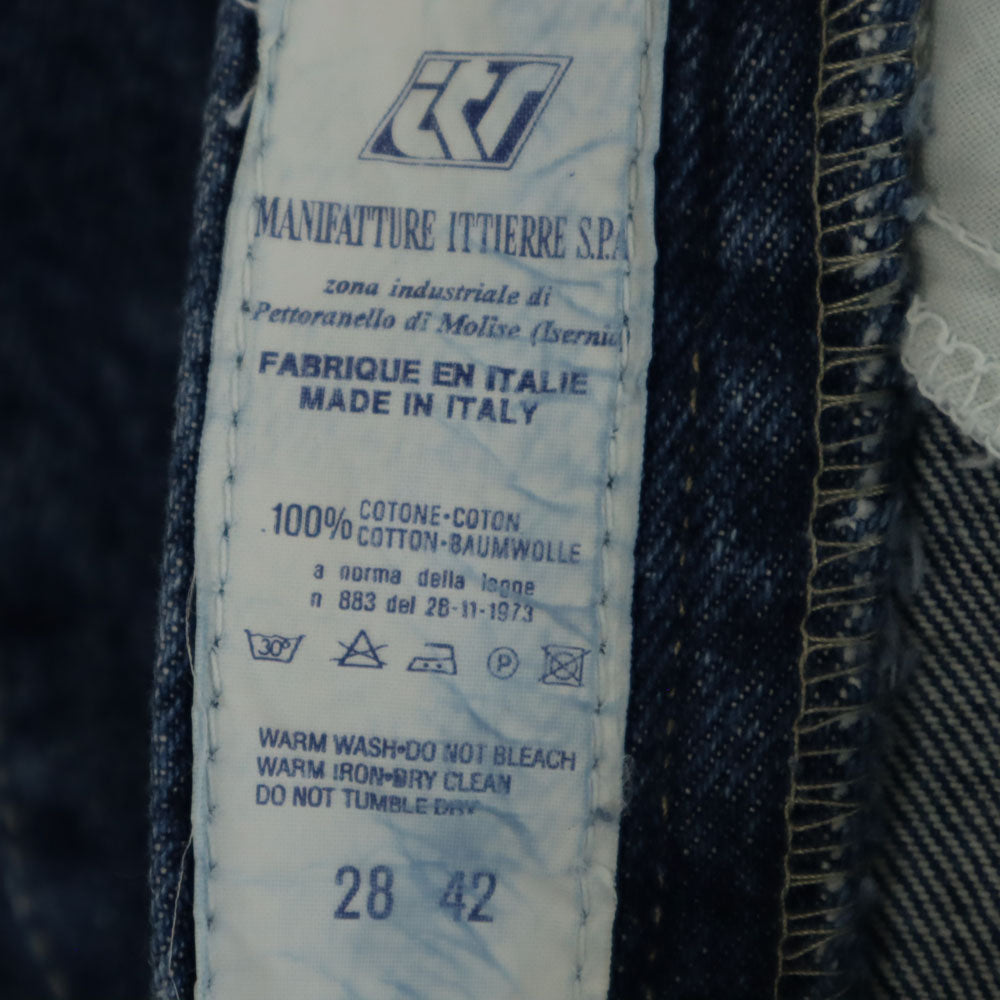 ヴェルサーチジーンズクチュール イタリア製 テーパードデニムパンツ W28 ネイビー レディース