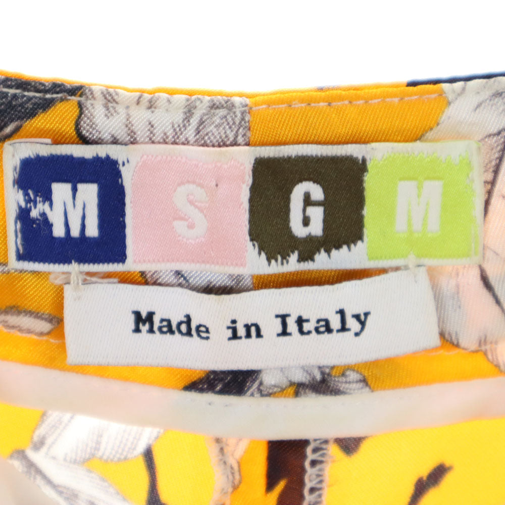 MSGM エムエスジーエム イタリア製 花柄 ロングパンツ 38 オレンジ系 ボタニカル レディース