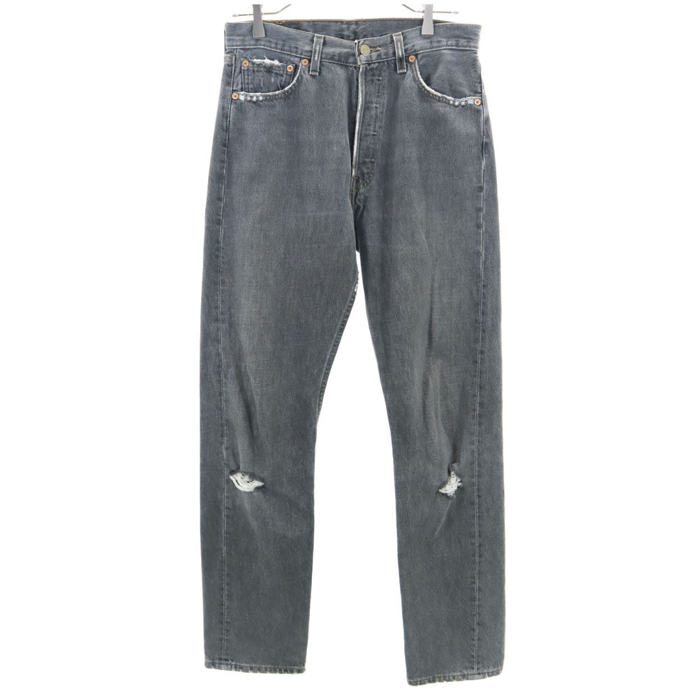 Levi's リーバイス 90s 501 USA製 後染め ブラック ストレートデニムパンツ W30 グレー ボタンフライ メンズ