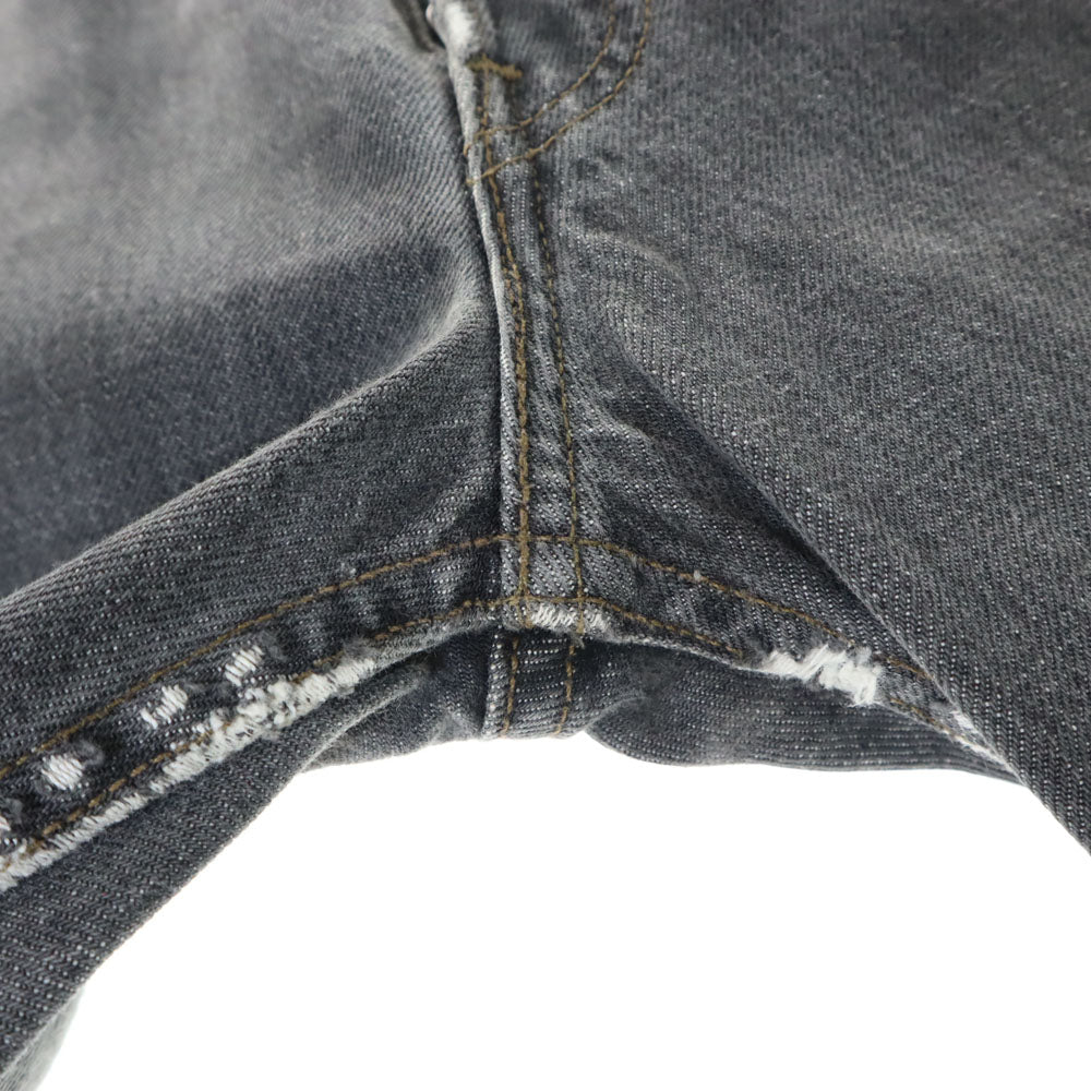 Levi's リーバイス 90s 501 USA製 後染め ブラック ストレートデニムパンツ W30 グレー ボタンフライ メンズ