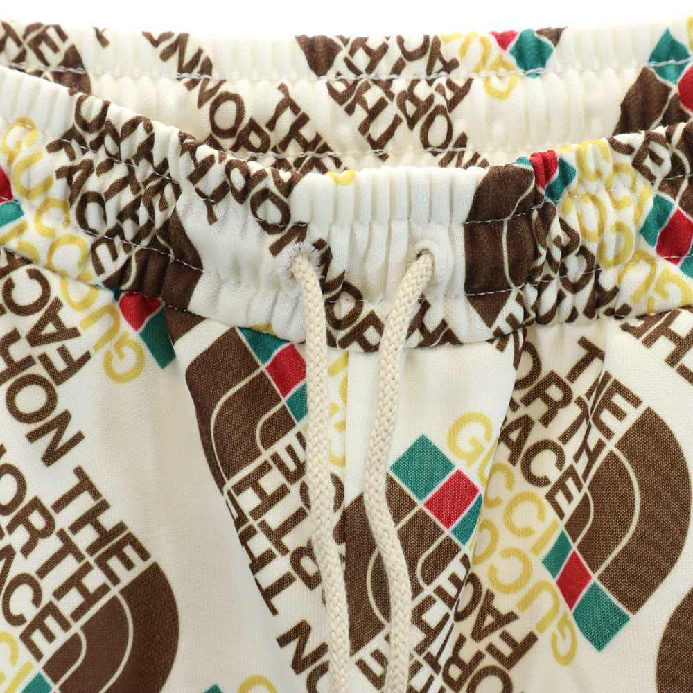 未使用 GUCCI グッチ イタリア製 ノースフェイス コラボ 総ロゴ ジャージ ジョガーパンツ M ホワイト系 X THE NORTH FACE 箱付き メンズ