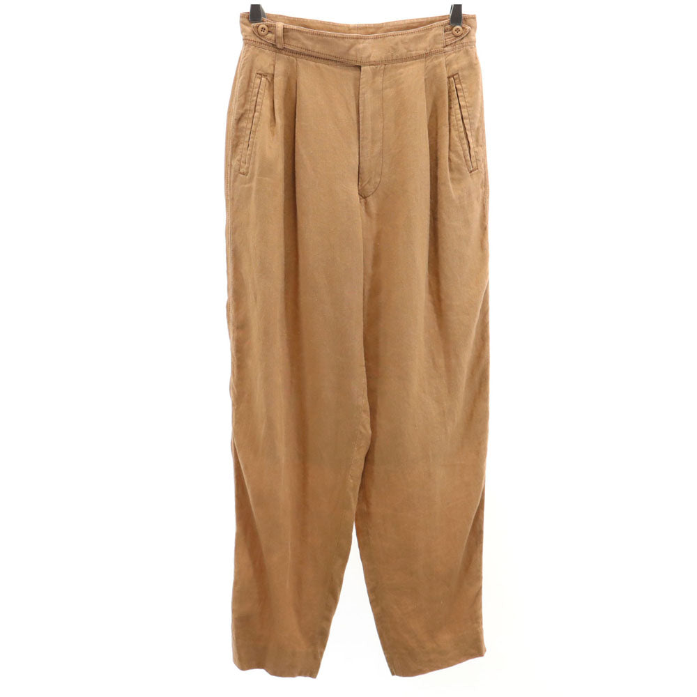 イッセイミヤケ 90s オールド オンリミット リネンパンツ S ブラウン系 ISSEY MIYAKE レディース