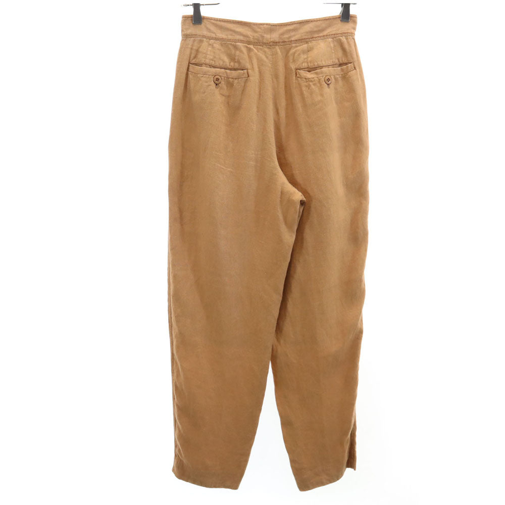 イッセイミヤケ 90s オールド オンリミット リネンパンツ S ブラウン系 ISSEY MIYAKE レディース