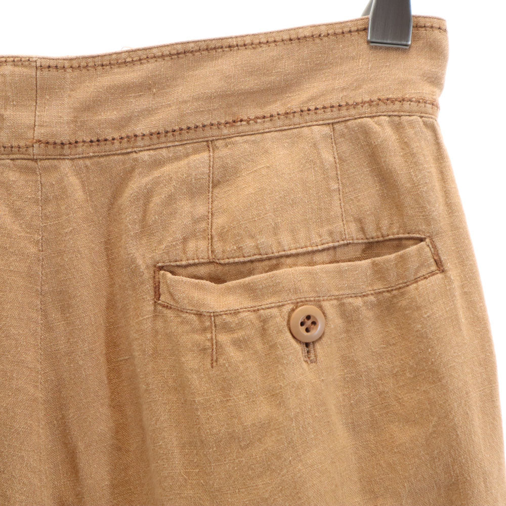 イッセイミヤケ 90s オールド オンリミット リネンパンツ S ブラウン系 ISSEY MIYAKE レディース