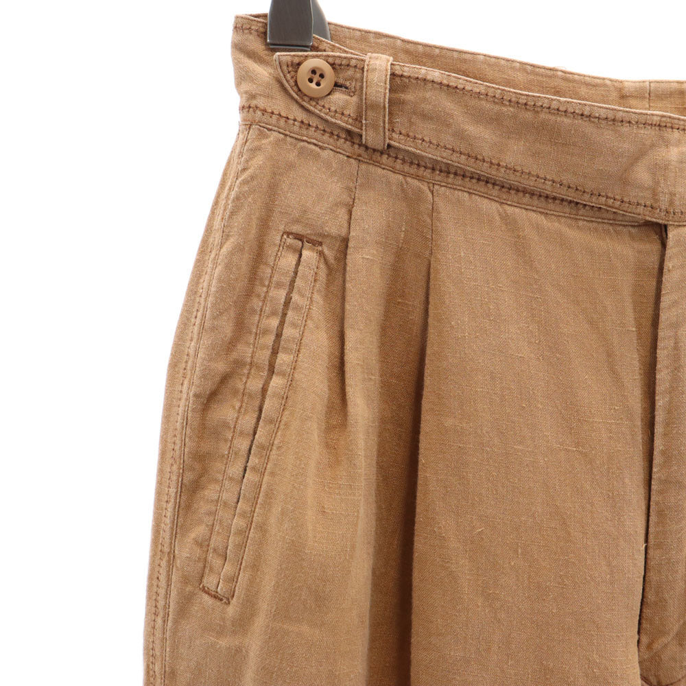 イッセイミヤケ 90s オールド オンリミット リネンパンツ S ブラウン系 ISSEY MIYAKE レディース