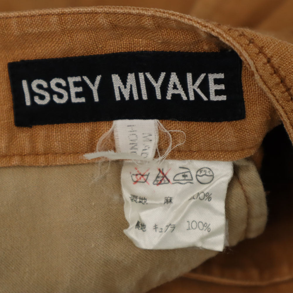 イッセイミヤケ 90s オールド オンリミット リネンパンツ S ブラウン系 ISSEY MIYAKE レディース