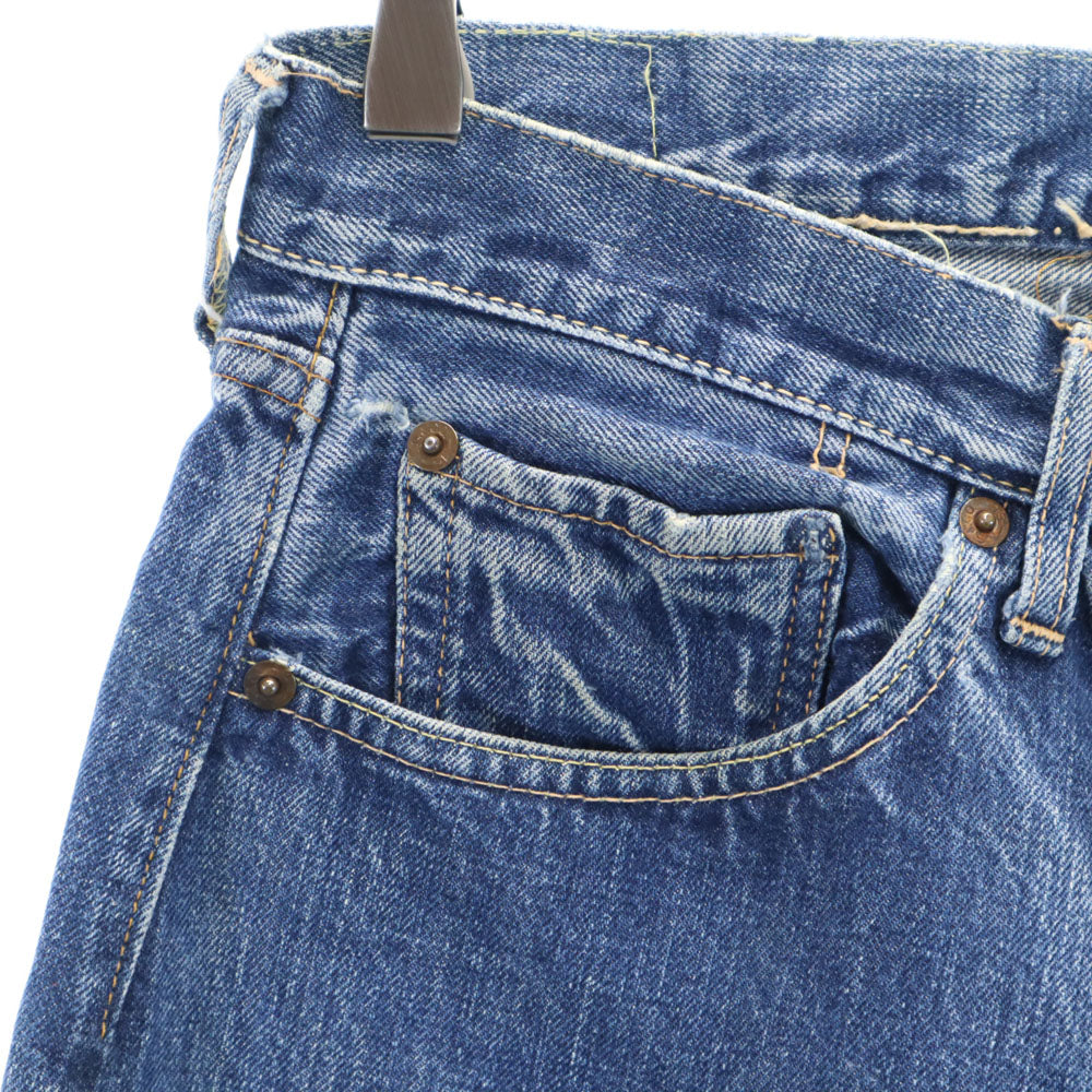 リーバイス 60s 501XX ボタンフライ3つ Vステッチ ボタン裏2 ヴィンテージ ギャラ無し 不均等V ストレートデニムパンツ Levi's ビッグE 赤耳 ボタンフライ メンズ