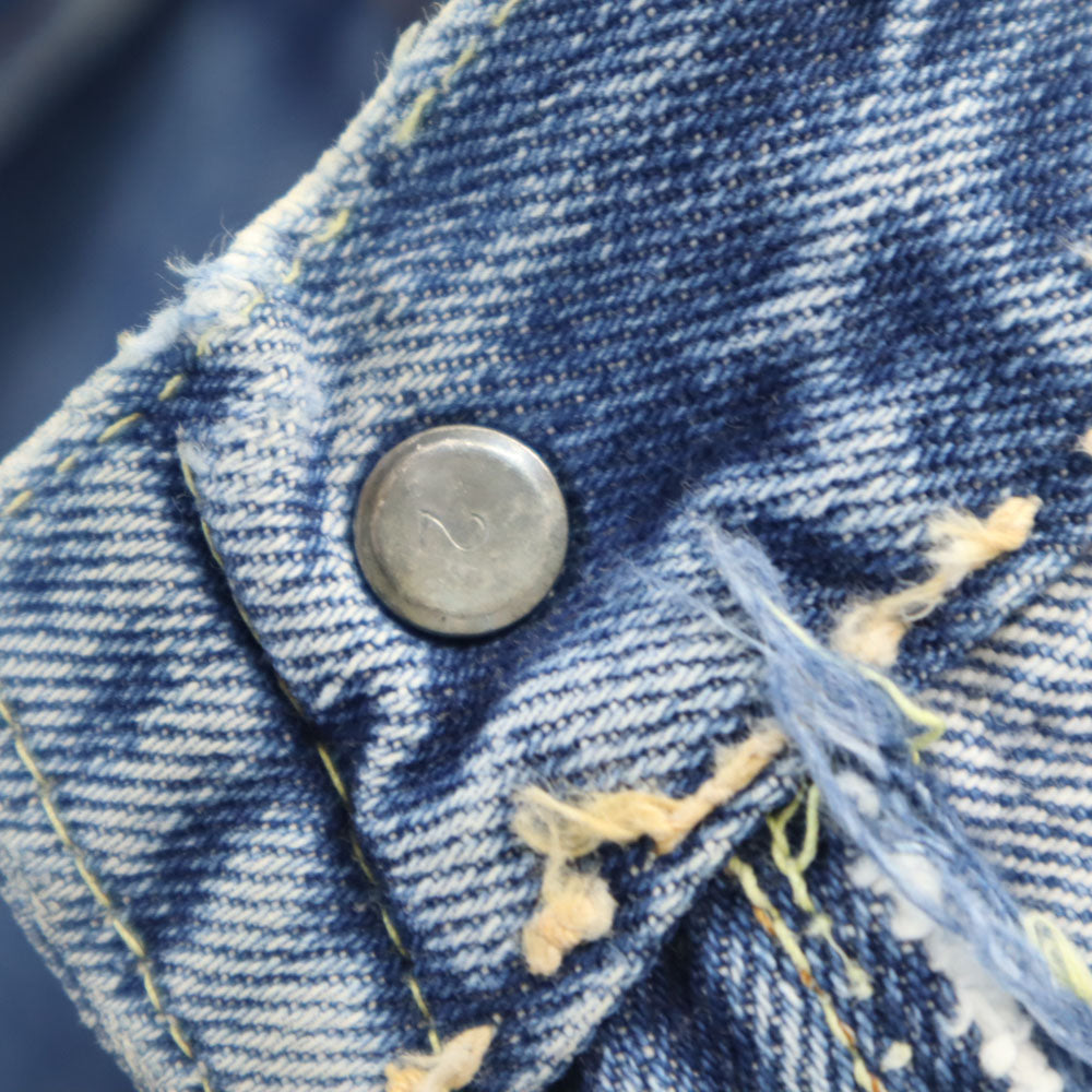 リーバイス 60s 501XX ボタンフライ3つ Vステッチ ボタン裏2 ヴィンテージ ギャラ無し 不均等V ストレートデニムパンツ Levi's ビッグE 赤耳 ボタンフライ メンズ