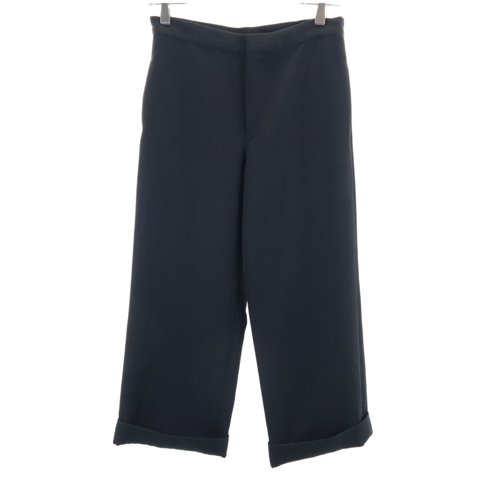 Yohji Yamamoto ヨウジヤマモト ウールブレンド クロップド丈 スラックスパンツ 1 黒 メンズ