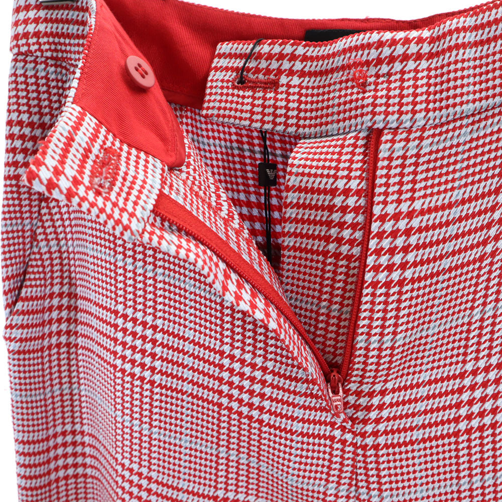 未使用 Emporio Armani エンポリオアルマーニ チェック柄 スラックスパンツ 36 赤系 レディース