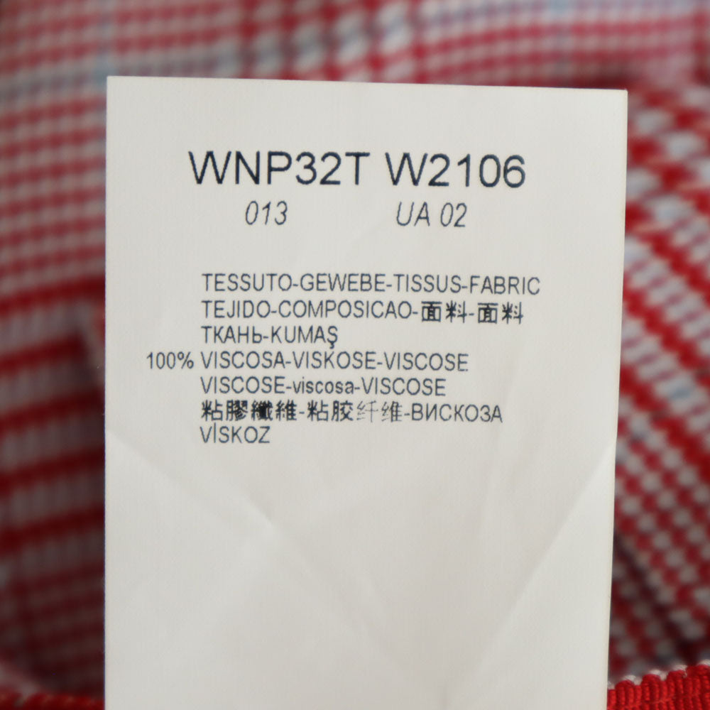 未使用 Emporio Armani エンポリオアルマーニ チェック柄 スラックスパンツ 36 赤系 レディース