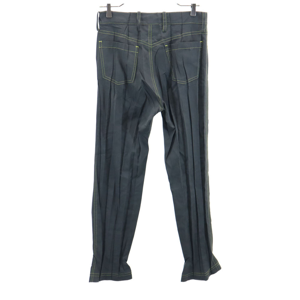 ISSEY MIYAKE イッセイミヤケ 日本製 プリーツ加工 ロングパンツ S チャコールグレー メンズ