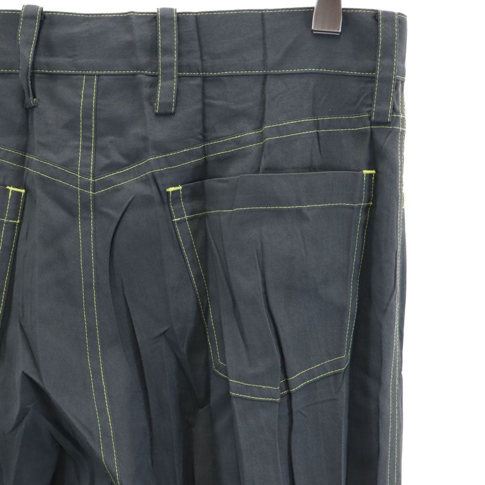 ISSEY MIYAKE イッセイミヤケ 日本製 プリーツ加工 ロングパンツ S チャコールグレー メンズ