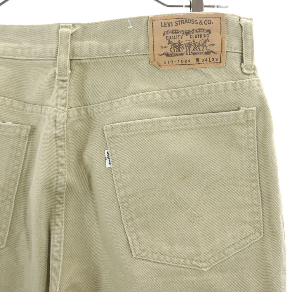 リーバイス 80s 日本製 518-1024 ヴィンテージ ストレートデニムパンツ W34 ベージュ Levi's ジーパン メンズ