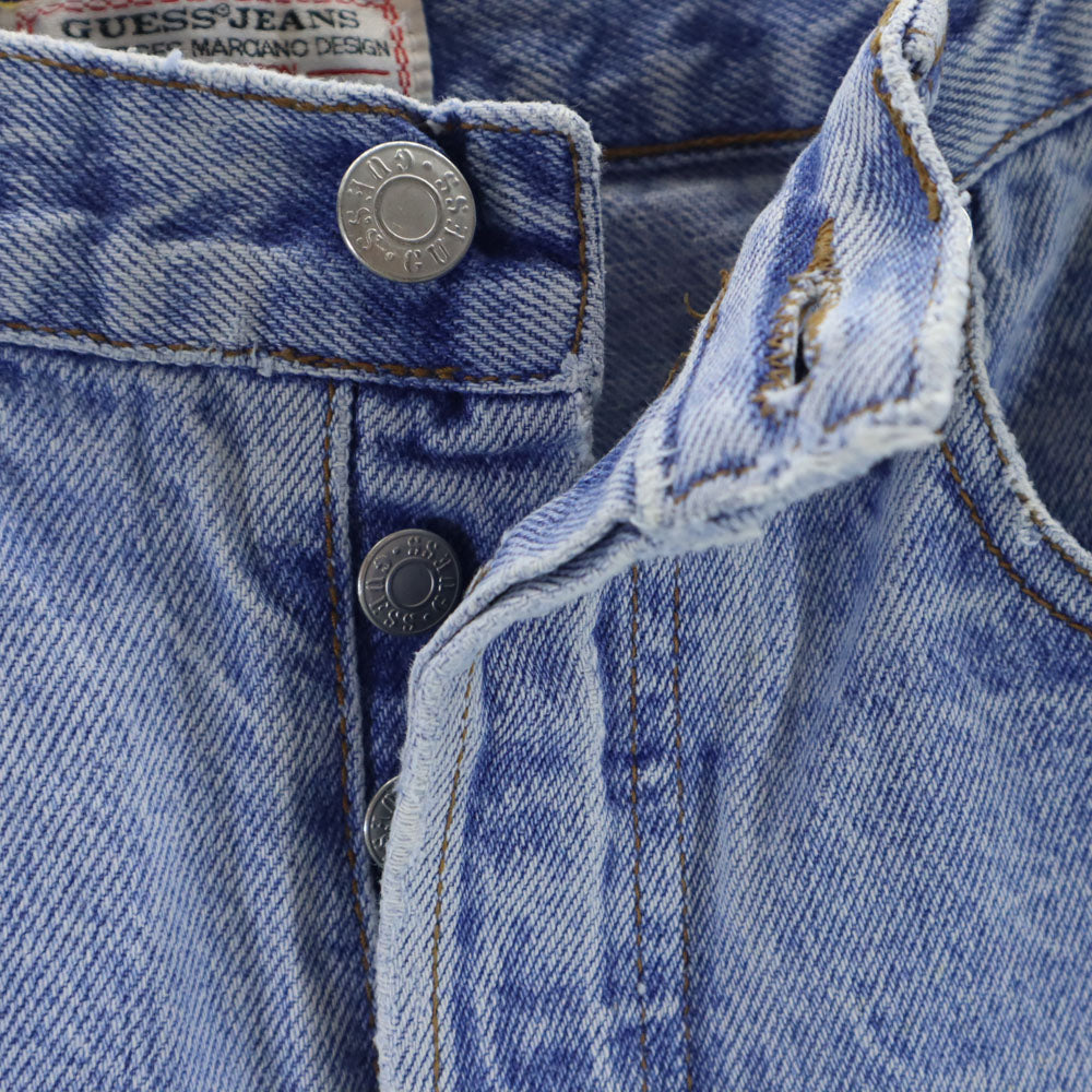 GUESS JEANS ゲスジーンズ 80s ヴィンテージ USA製 テーパードデニムパンツ w29 ボタンフライ レディース