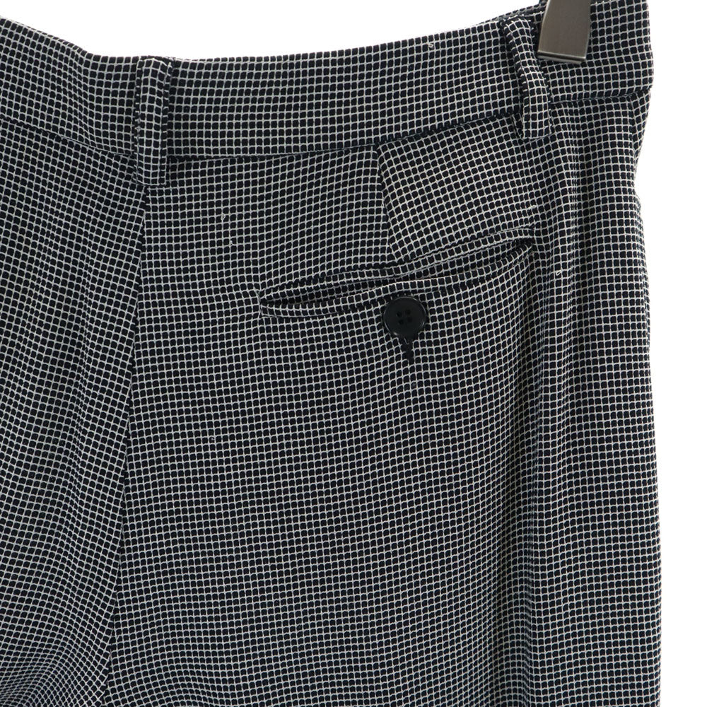 Emporio Armani エンポリオアルマーニ チェック柄 ウールパンツ 38 ブラック×ホワイト レディース