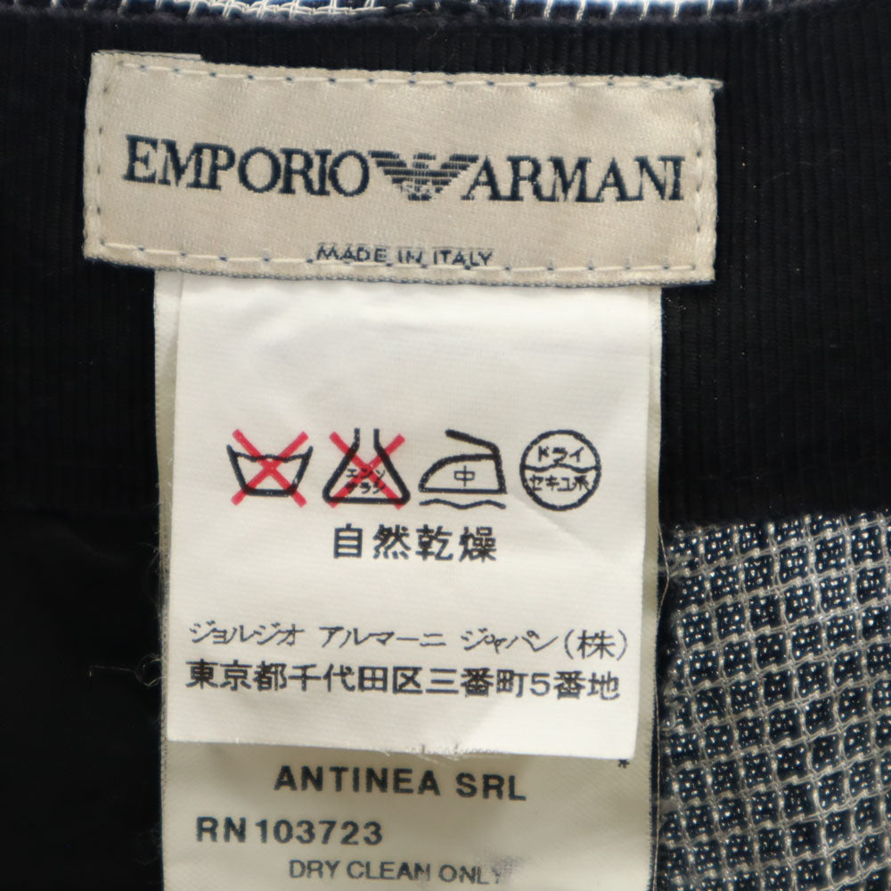 Emporio Armani エンポリオアルマーニ チェック柄 ウールパンツ 38 ブラック×ホワイト レディース