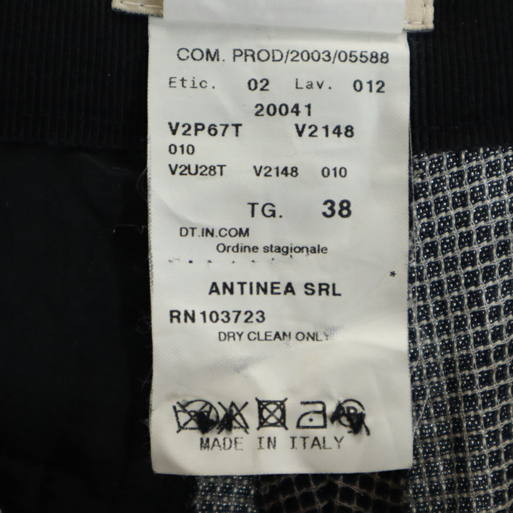 Emporio Armani エンポリオアルマーニ チェック柄 ウールパンツ 38 ブラック×ホワイト レディース