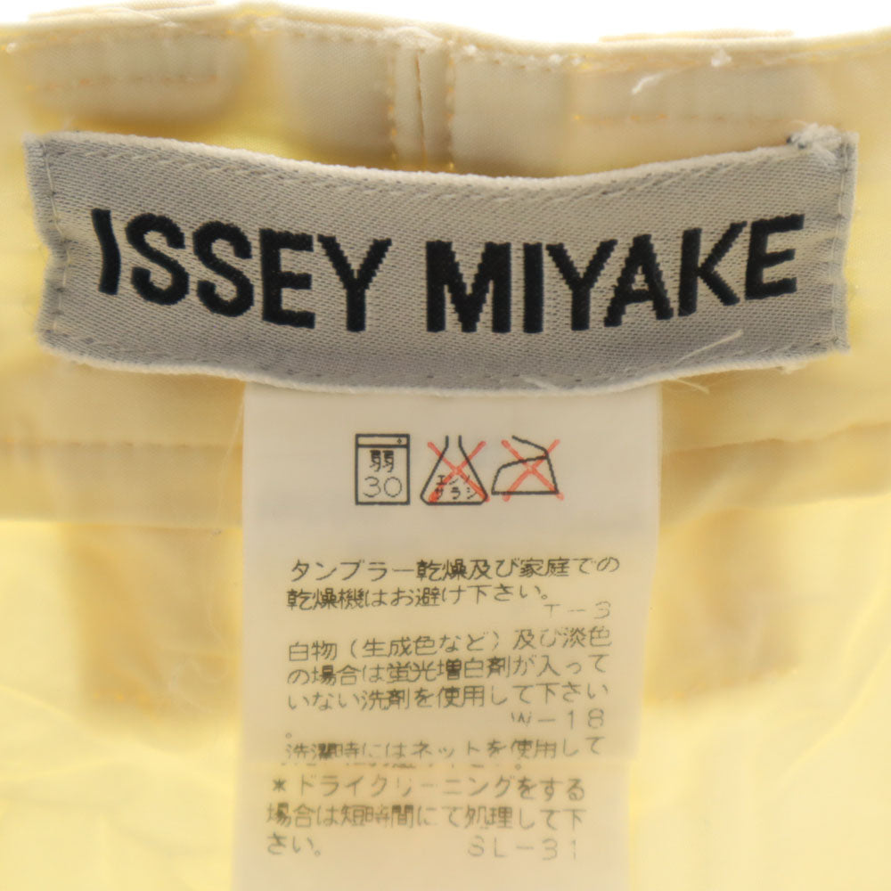 ISSEY MIYAKE イッセイミヤケ 90s 日本製 オールド シワ加工 ロングパンツ M クリーム レディース