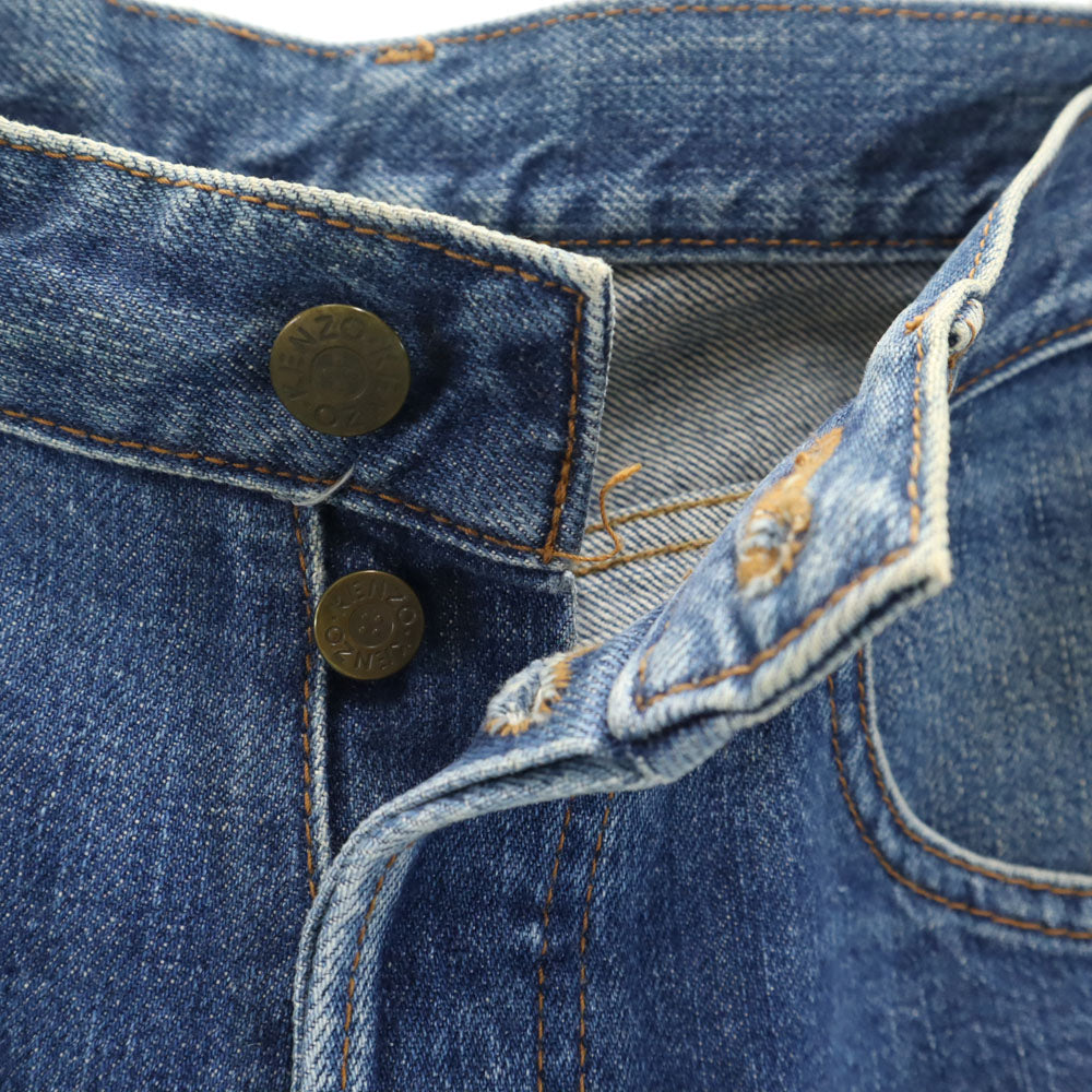 KENZO ケンゾー 90s 日本製 オールド デニムパンツ 76 ブルー JEANS ジーンズ ボタンフライ メンズ