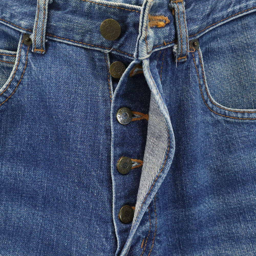 KENZO ケンゾー 90s 日本製 オールド デニムパンツ 76 ブルー JEANS ジーンズ ボタンフライ メンズ