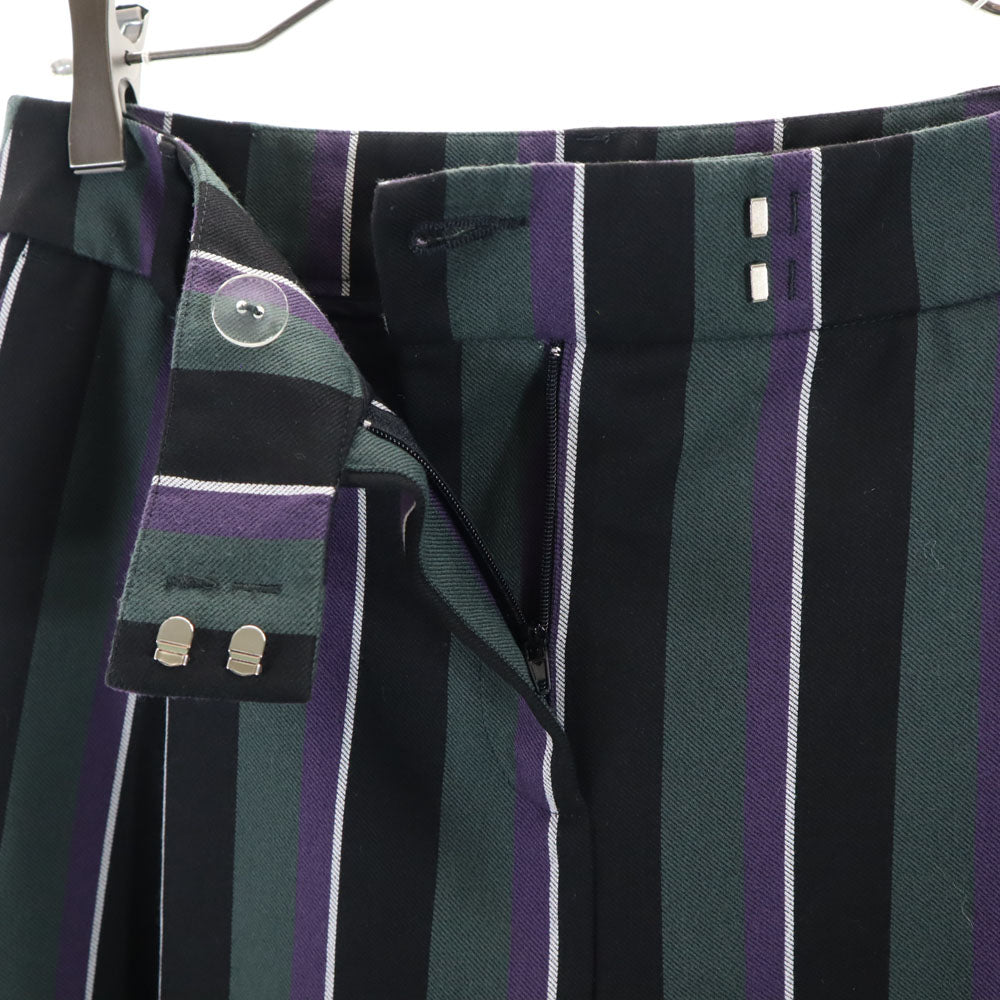 MAX&CO マックスアンドコー ブルガリア製 ストライプ柄 テーパード トラウザー パンツ 46 グリーン 他 レディース