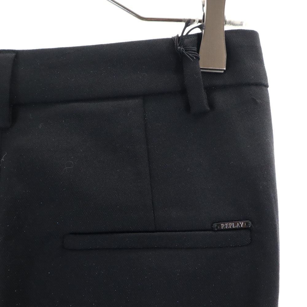 未使用 REPLAY リプレイ ラメ入り アンクルパンツ W25 ブラック レディース