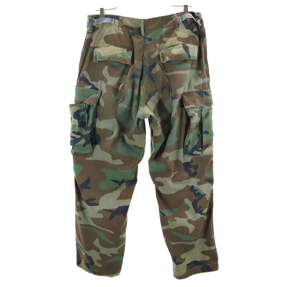 アメリカ軍 オールド カモフラージュ柄 カーゴパンツ グリーン US ARMY ボタンフライ メンズ
