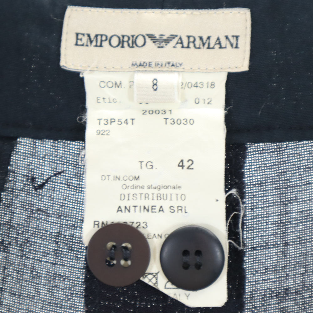 エンポリオアルマーニ イタリア製 スラックスパンツ 8/42 濃紺 Emporio Armani トラウザー レディース