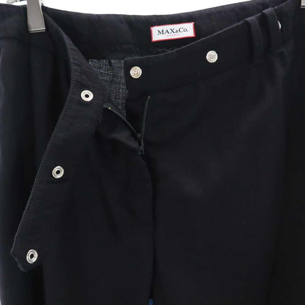 マックスアンドコー イタリア製 ウール ロングパンツ 40 ブラック MAX&CO レディース