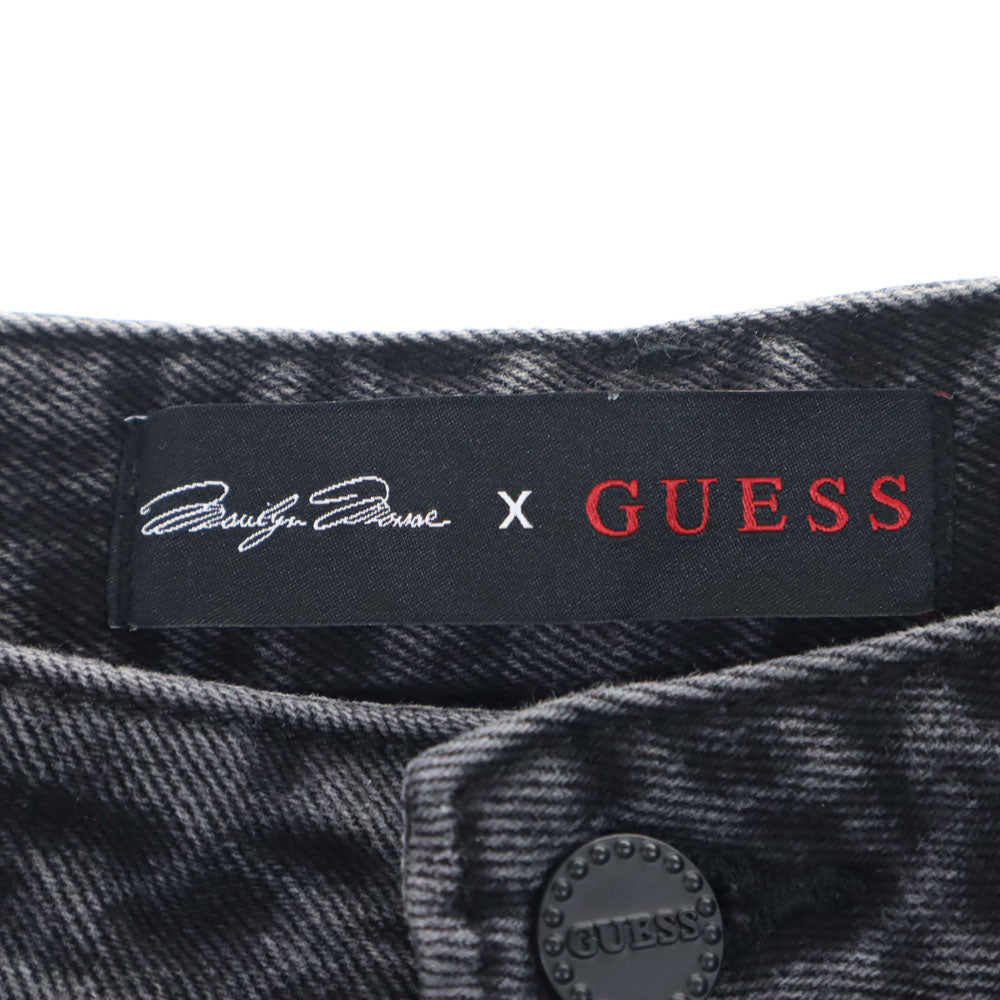 未使用 ゲス × マリリンモンロー コラボ テーパードデニムパンツ 67(27) ブラック Guess MARILYN MONROE タグ付き レディース
