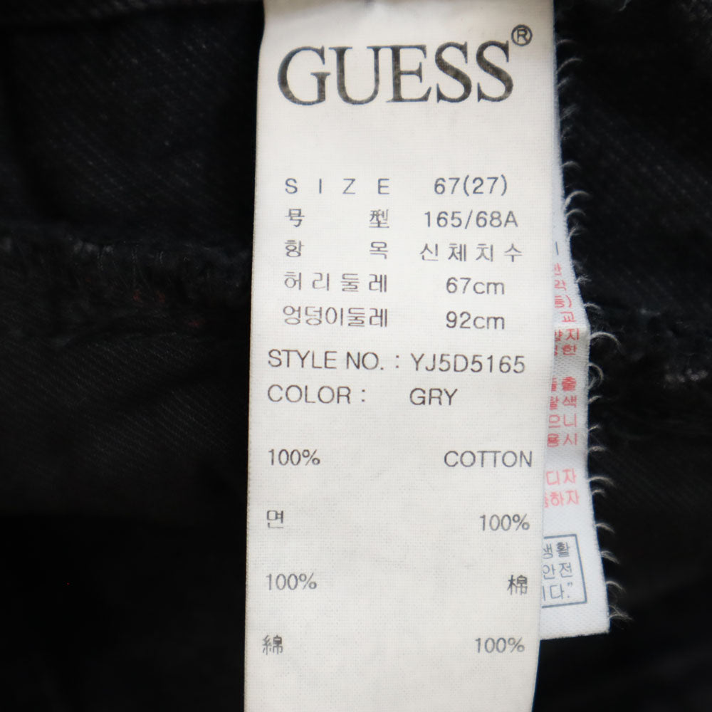 未使用 ゲス × マリリンモンロー コラボ テーパードデニムパンツ 67(27) ブラック Guess MARILYN MONROE タグ付き レディース