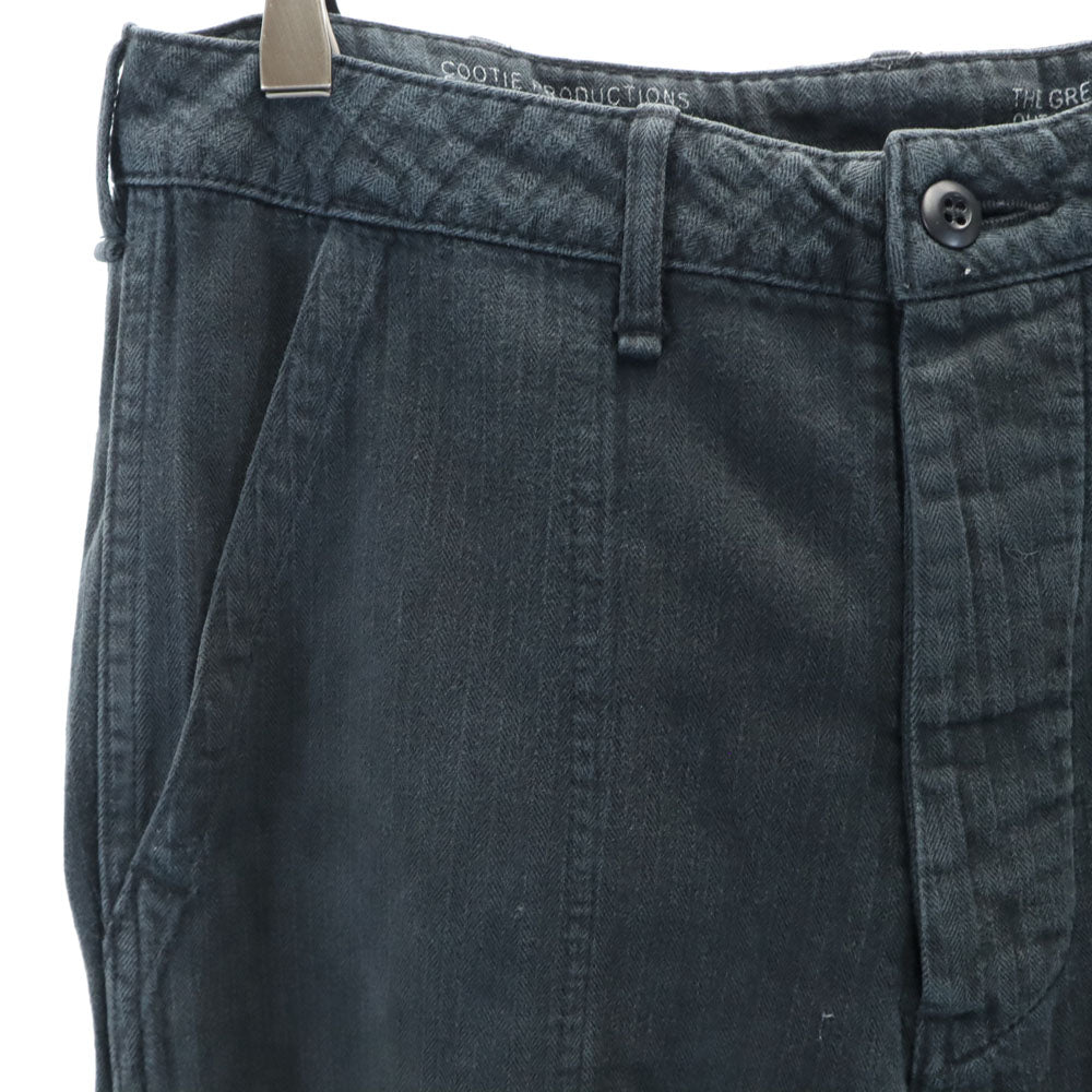 COOTIE クーティー ヘリンボーン ボタンフライ ロングパンツ w30 ブラック系 メンズ