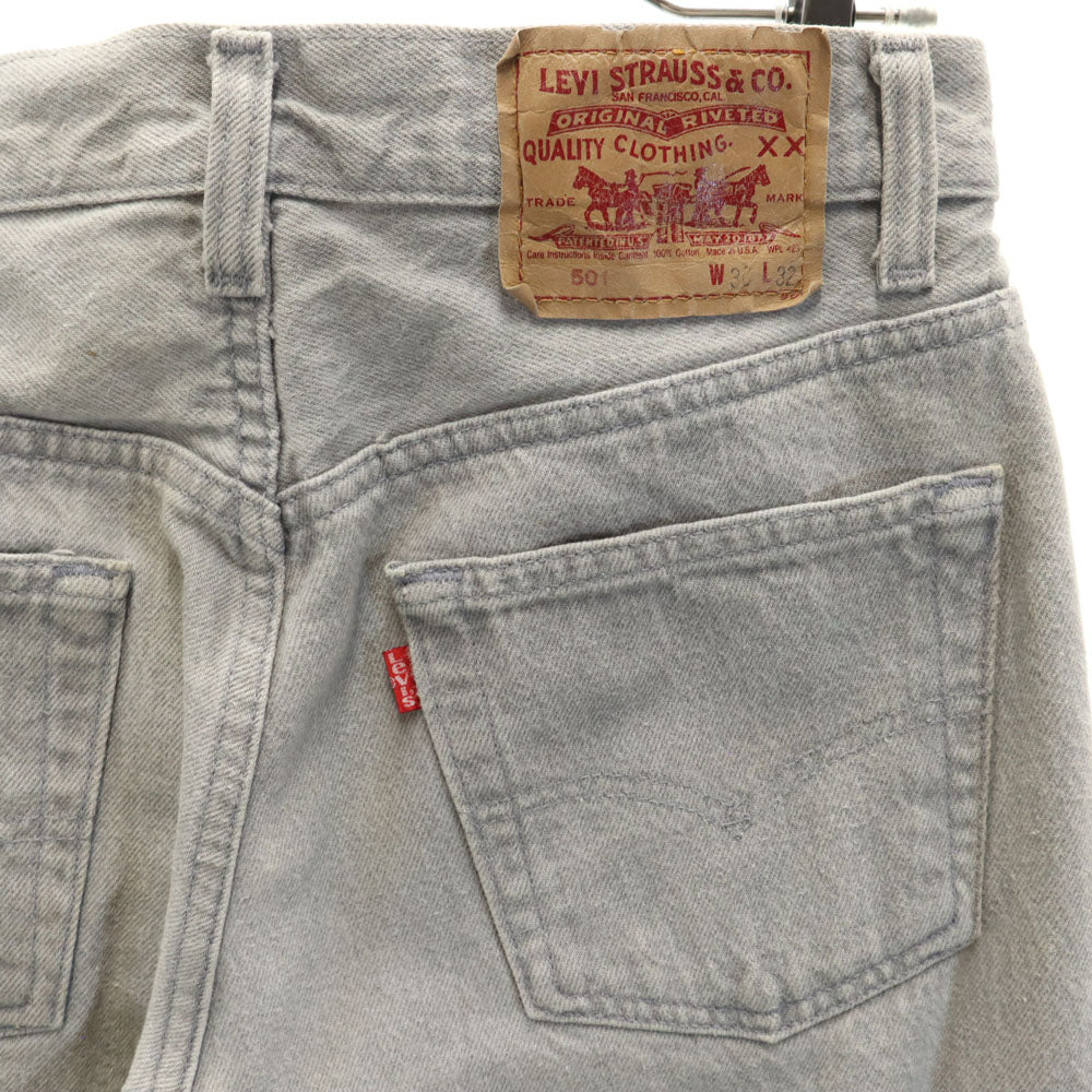 Levi's リーバイス 80s 501 USA製 オールド 先染め ボタンフライ ストレートデニムパンツ w30 グレー系 ジーパン メンズ