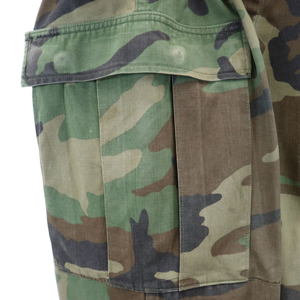 アメリカ軍 80s DLA ウッドランドカモ カモフラ柄 ミリタリー カーゴパンツ カーキ US ARMY 迷彩 ボタンフライ メンズ