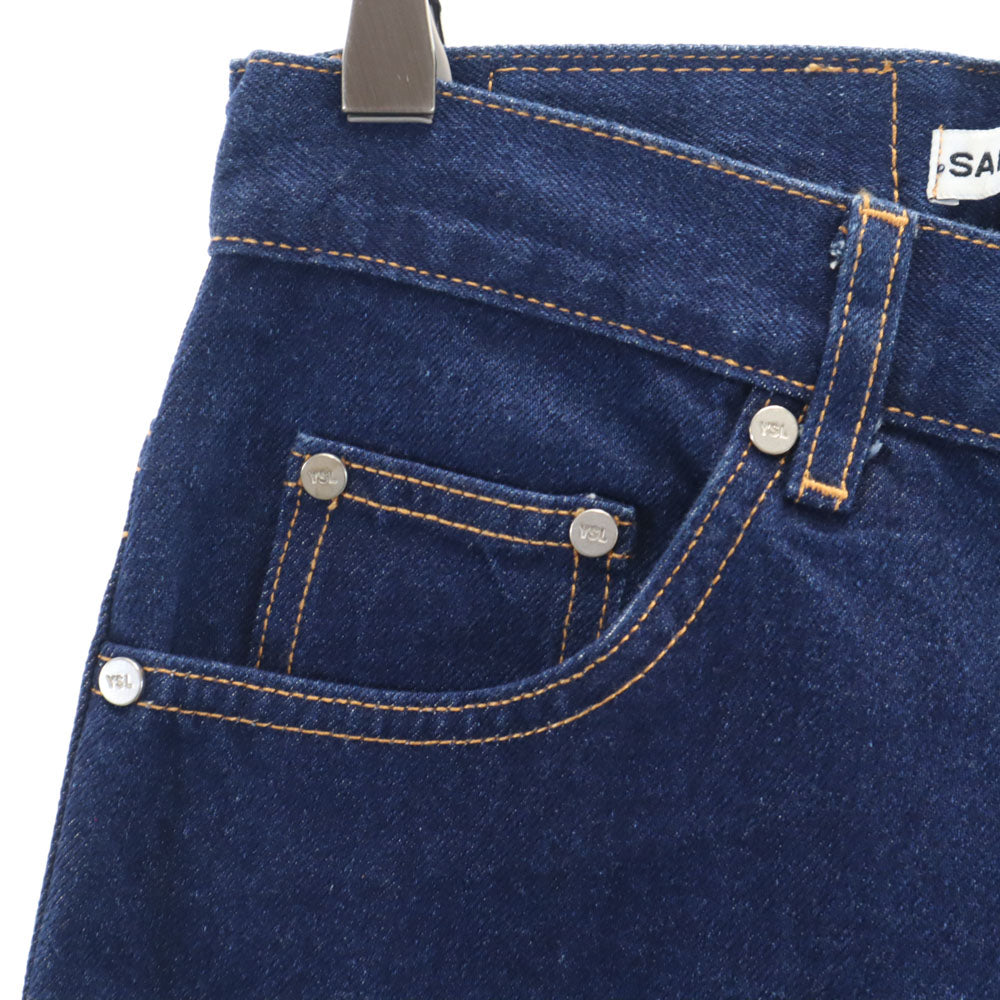 未使用 SAINT LAURENT サンローラン ストレートデニムパンツ W29 インディゴ JEANS ジーンズ ボタンフライ メンズ