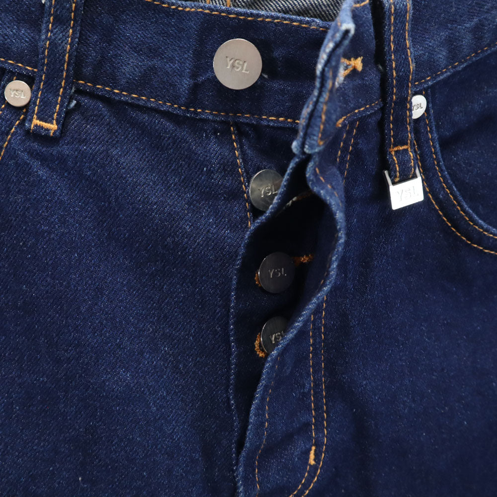 未使用 SAINT LAURENT サンローラン ストレートデニムパンツ W29 インディゴ JEANS ジーンズ ボタンフライ メンズ