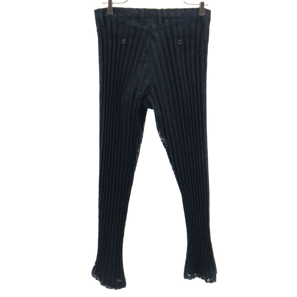 ISSEY MIYAKE イッセイミヤケ 日本製 レース パンツ 2 ブラック レディース