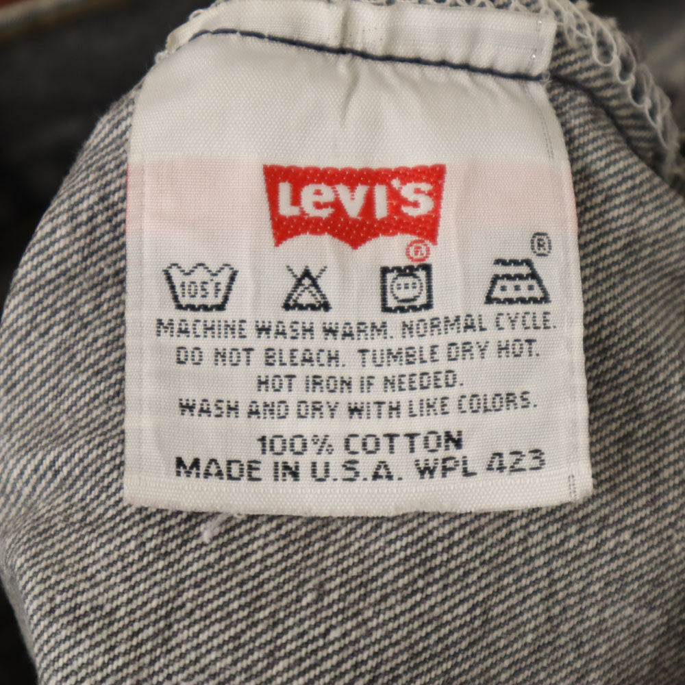 Levi's リーバイス 90s 96年 501 USA製 オールド 後染め ブラック デニムパンツ W32 チャコールグレー ジーンズ メンズ