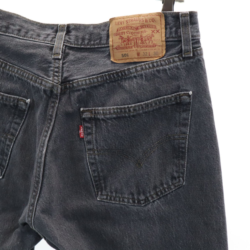 リーバイス 90s 96年 501 USA製 後染め ブラック オールド デニムパンツ W32 チャコールグレー Levi's ジーンズ メンズ
