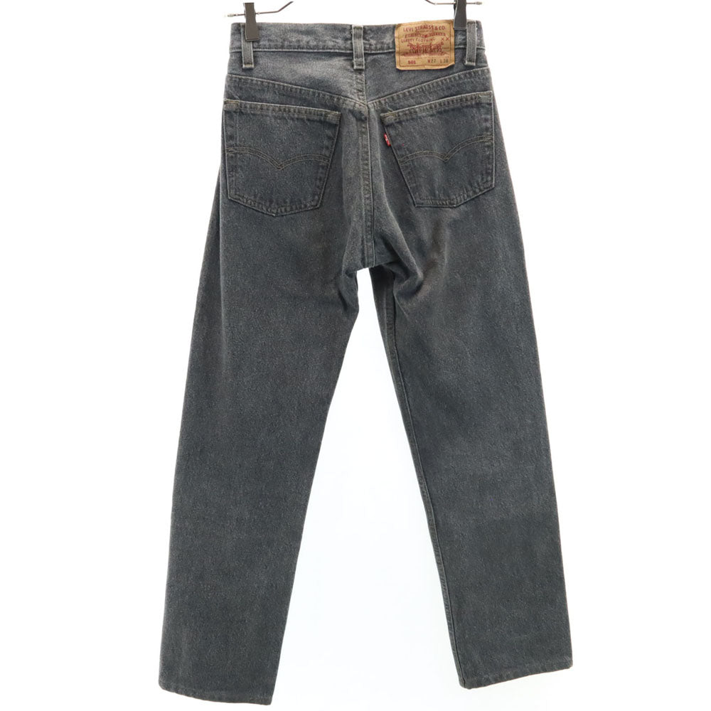 Levi's リーバイス 90s USA製 501 オールド 後染め ブラック ストレートデニムパンツ w27 ブラック系 ジーンズ ボタンフライ レディース