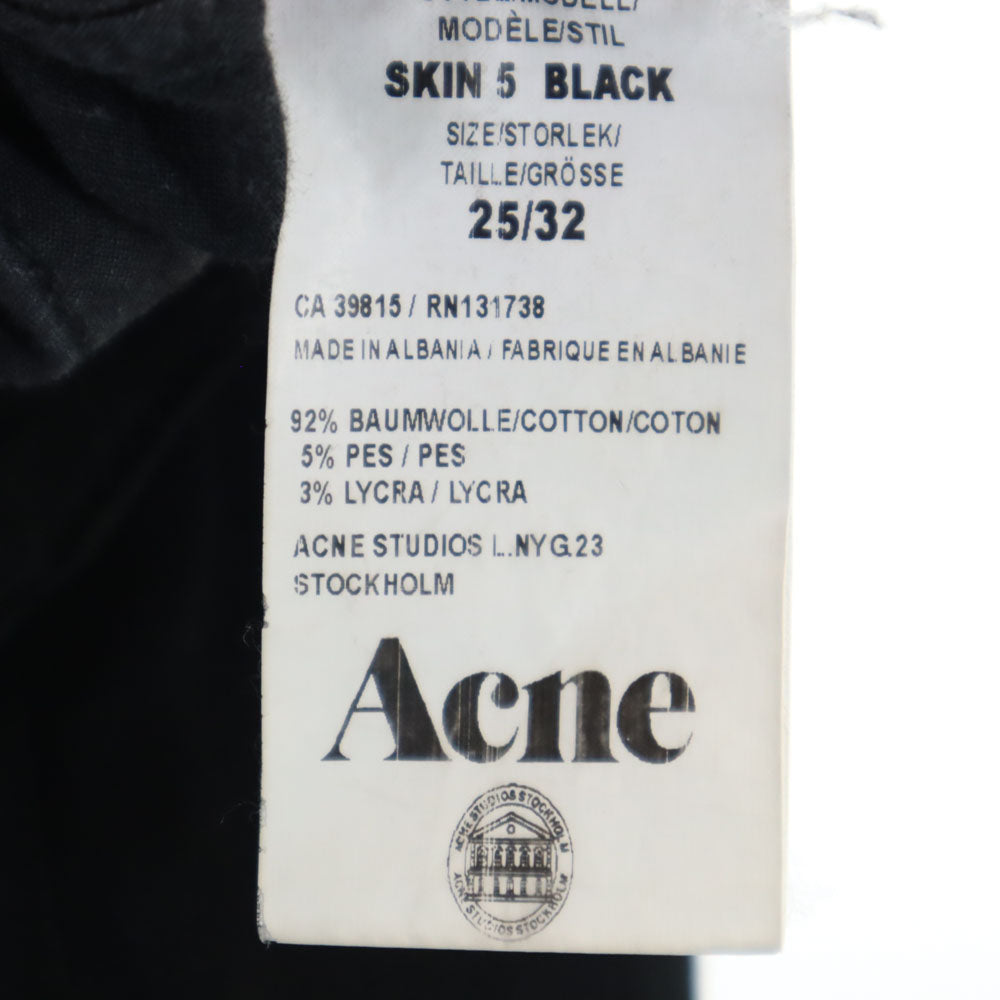 Acne Studios アクネスタジオ スキニーパンツ W25 ブラック レディース