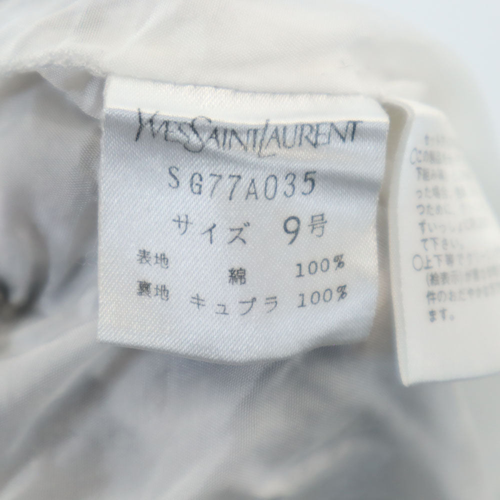 YVES SAINT LAURENT イヴサンローラン ゼブラ柄 アンクル丈 ワイドパンツ 9号 ブラック 他 レディース