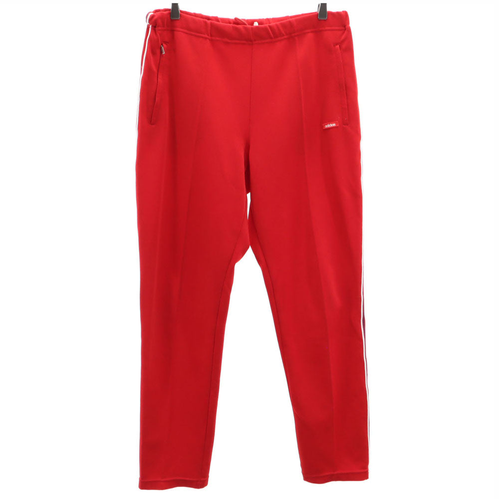 adidas アディダス 70s デサント製 ヴィンテージ 西ドイツタグ ロングジャージパンツ O レッド メンズ