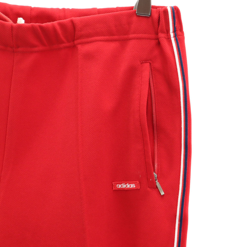 adidas アディダス 70s デサント製 ヴィンテージ 西ドイツタグ ロングジャージパンツ O レッド メンズ