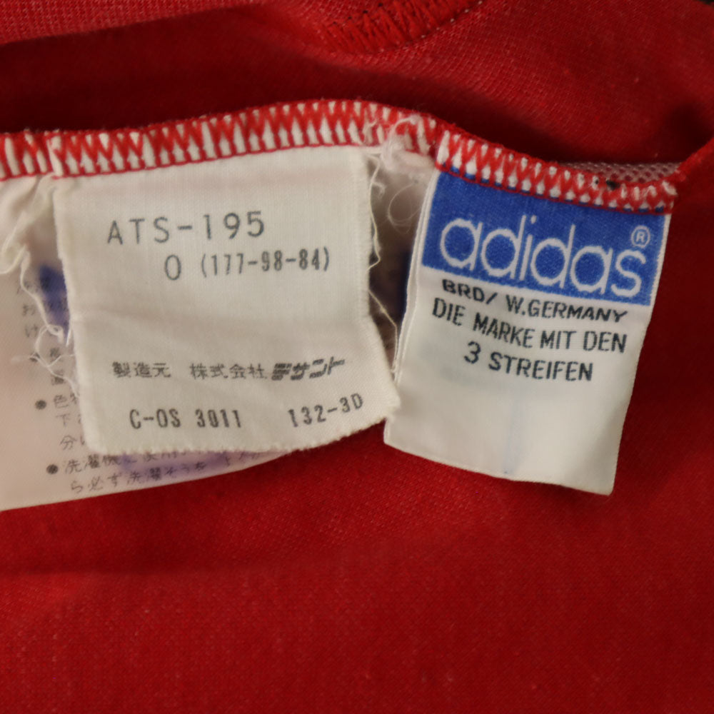 adidas アディダス 70s デサント製 ヴィンテージ 西ドイツタグ ロングジャージパンツ O レッド メンズ