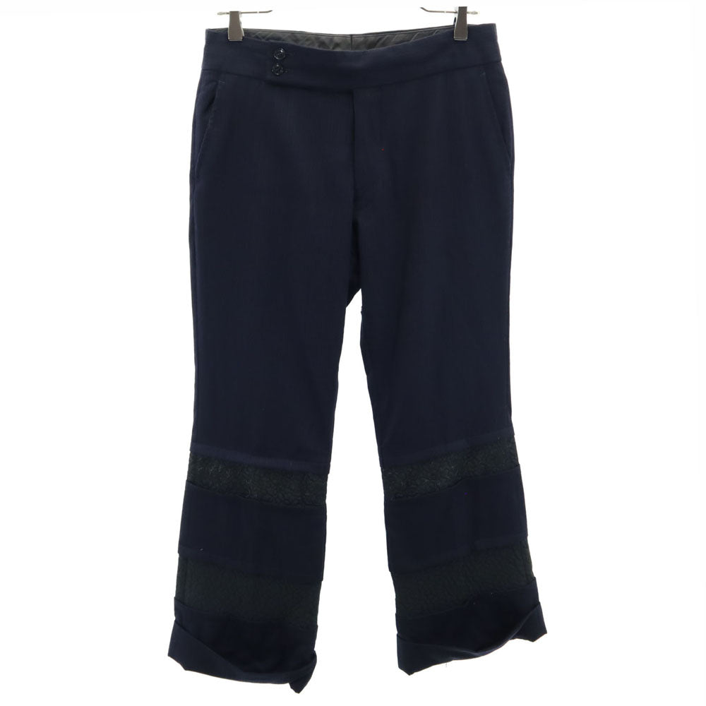 COMME des GARCONS コムデギャルソン 00s 2001年 日本製 ウールブレンド ストライプ柄 スラックスパンツ S ネイビー メンズ