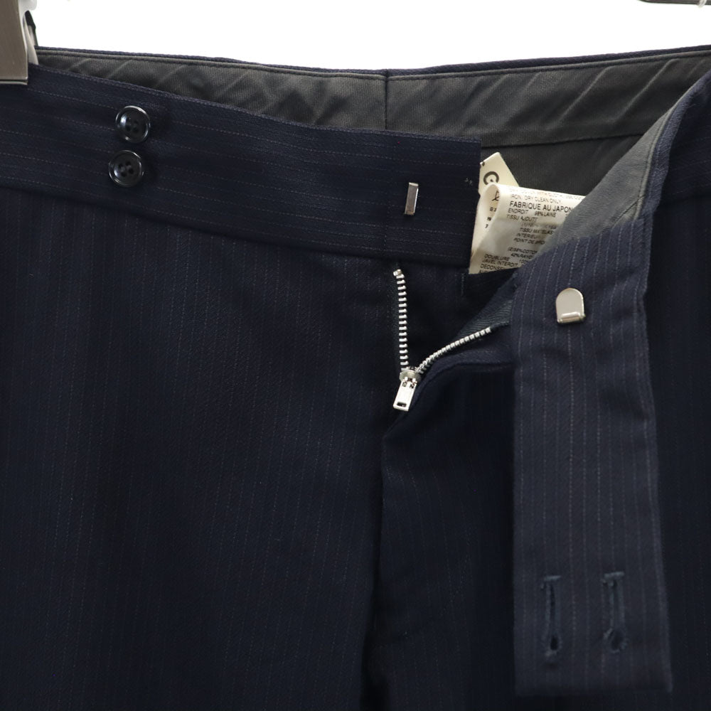 COMME des GARCONS コムデギャルソン 00s 2001年 日本製 ウールブレンド ストライプ柄 スラックスパンツ S ネイビー メンズ