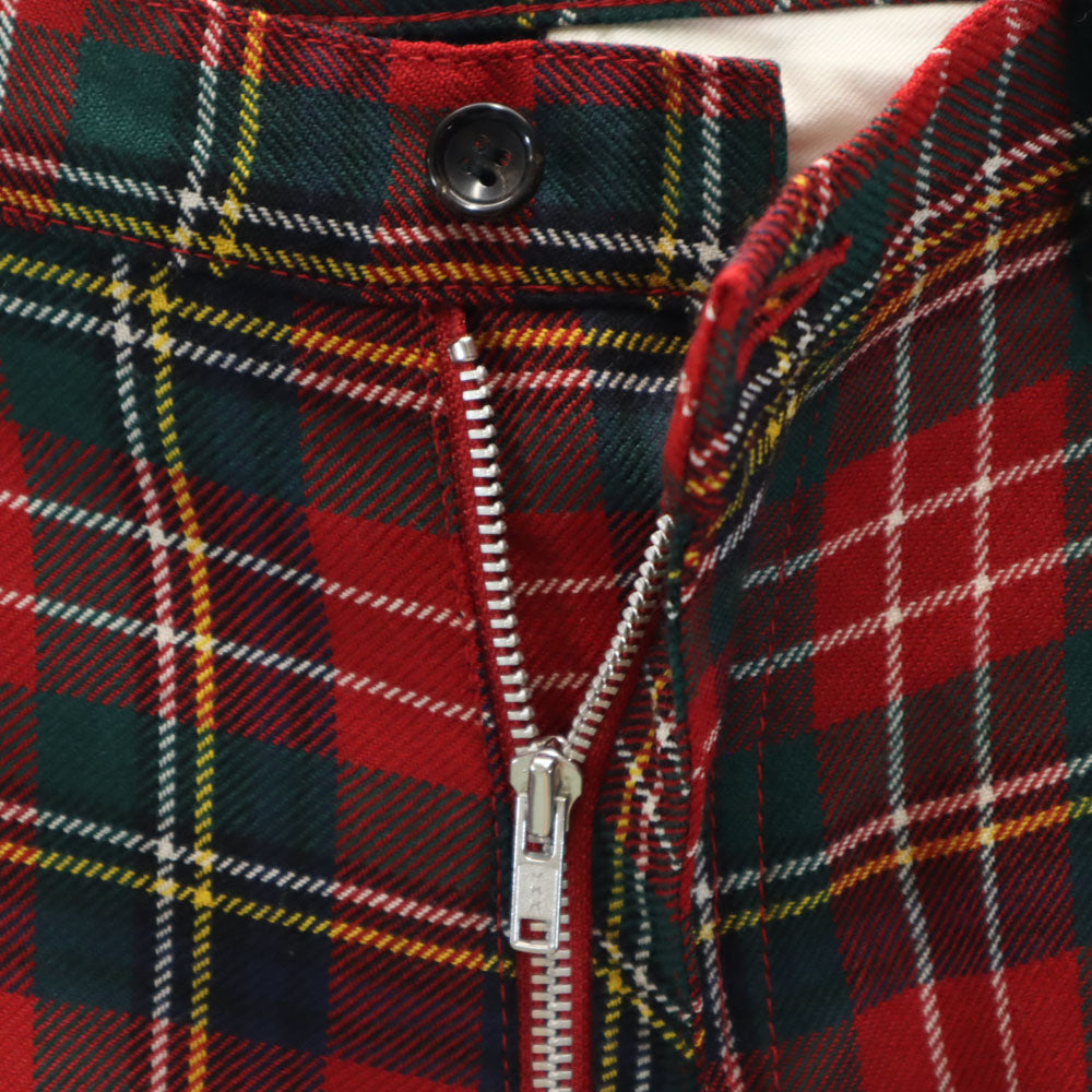 コムデギャルソンオムプリュス 00s 2008年 日本製 ウール チェック柄 ロングパンツ S 赤系 COMME des GARCONS HOMME PLUS メンズ