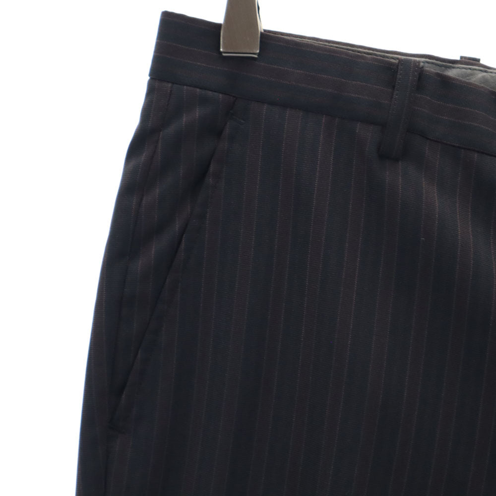 ヨウジヤマモト × ダーバン ストライプ柄 スラックスパンツ L ブラウン×ブラック Yohji Yamamoto × DURBAN A.A.R コラボ メンズ